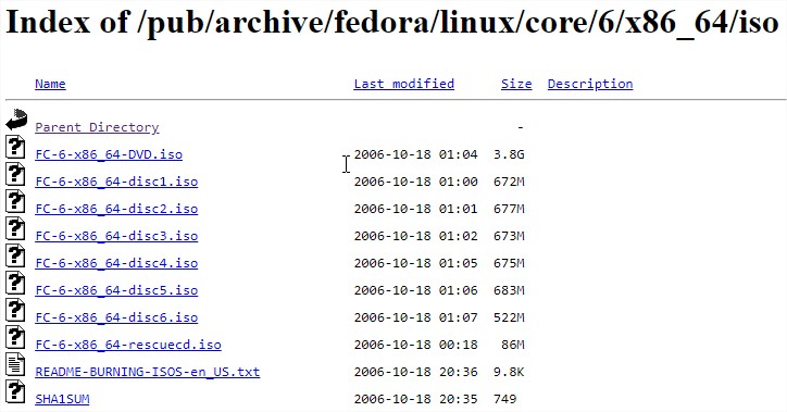 Fedora Core 6 archive repository