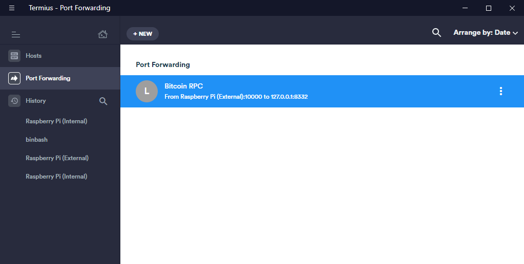 Termius port forwarding